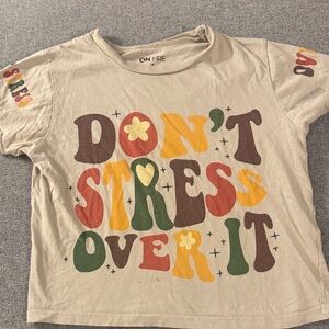 5/$15- Graphic Tee with Colorful Text